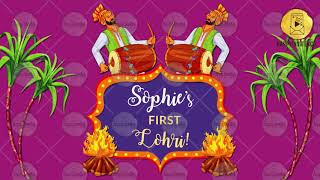 GT08  - Baby Girl First Lohri Party Invitation Card Video