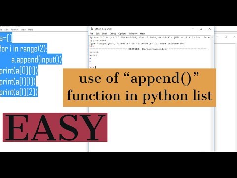 Use Of Append Function In Python List Python Tutorial 8