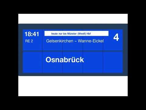 Lautsprecheransage in Essen Hbf - RE2 nach Osnabrück (nur bis Münster)