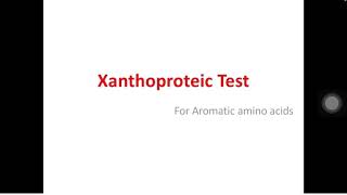 Xanthoproteic Test Biochemistry Practical Test for
