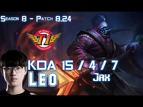 SKT T1 Leo JAX vs IRELIA Top - Patch 8.24 KR Ranked