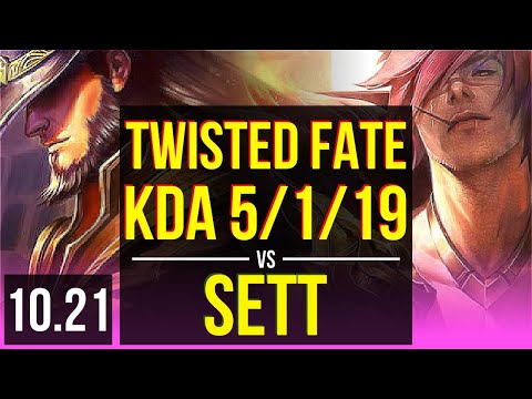 TWISTED FATE vs SETT (MID) | KDA 5/1/19, 68% winrate | KR Diamond | v10.21