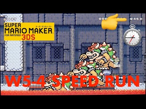 [SPEEDRUN 22] Nintendo Super Mario Maker 3ds Challenge World 5-4 Speed Run