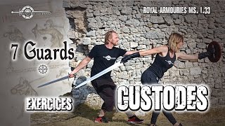 Sword and Buckler MS I.33 - Custodes - Full vidéo 7 guards - Sword placement and Trigger