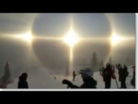 halo of the sun in Sweden filmed in Vemdalen منظر هالة الشمس في السويد