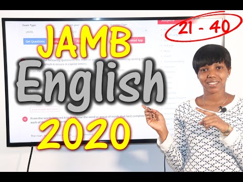 JAMB CBT English 2020 Past Questions 21 - 40