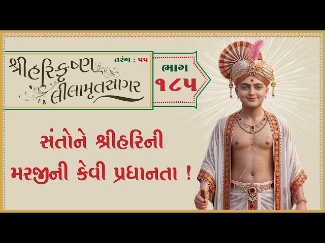 સંતોને શ્રીહરિની મરજીની કેવી પ્રધાનતા !