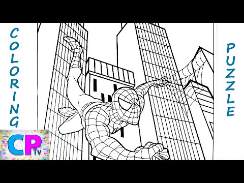 Spiderman Coloring and Puzzle,Picture of Flying Spiderman Coloring Pages