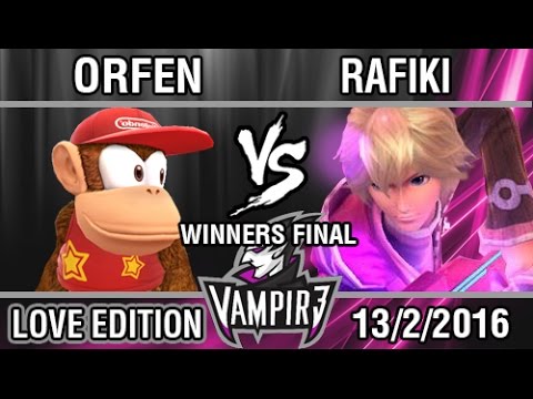 [Vampir3: Love Ed.] Orfen (Diddy, Toon Link) vs Rafiki (Shulk) SSB4 Winners Final - Top 8
