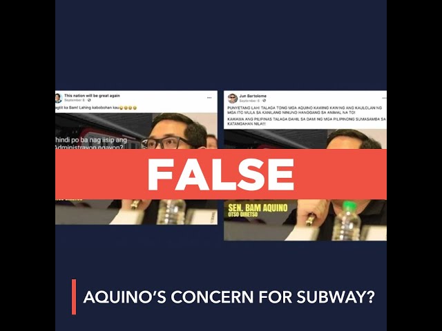 FALSE: Bam Aquino says subways can be prone to floods