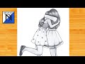 how to draw a Girl hugging best friend  - Draw step by step || Friendship drawing || Easy drawing