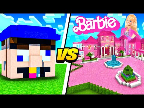 Jeffy vs Marvin BARBIE House Battle in Minecraft!