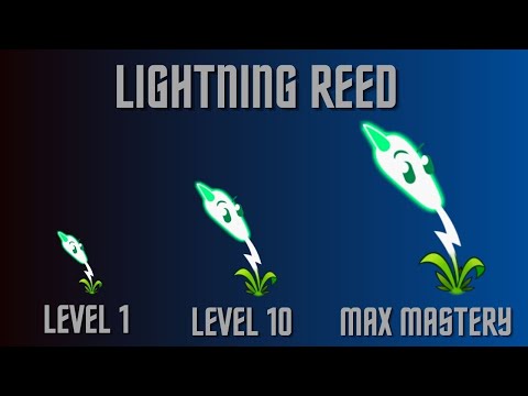 Plants vs Zombies 2 Lightning Reed Level 1- Level 10- Max Mastery Dark Ages- Night 16
