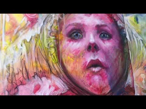 Tocando el corazón, pintura en acrílico por Ferlun. Video filmado por mi hijo de 9 años.
