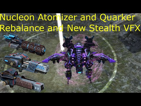 Nucleon Atomizer and Quarker Rebalance and New Stealth VFX. War Robots Test Server.