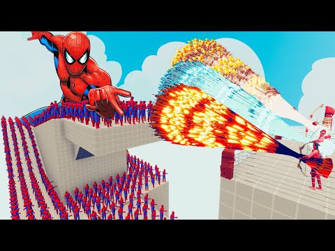 100x SPIDER-MAN + 2x GIANT vs 3x EVERY GOD - Totally Accurate Battle Simulator TABS
