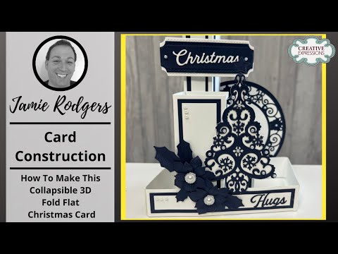 Construct With Jamie Rodgers - Collapsible, Fold Flat 3D Card ~ Luxurious Christmas Die Collection