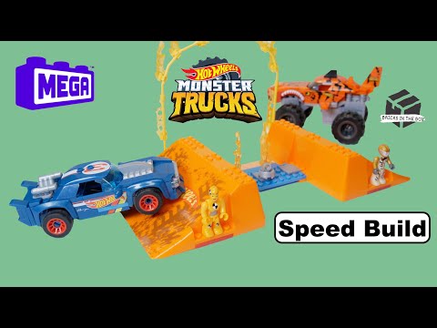 Mega (Construx) Hot Wheels Monster Truck Tiger Shark Chomp Course HKF88. Speed build