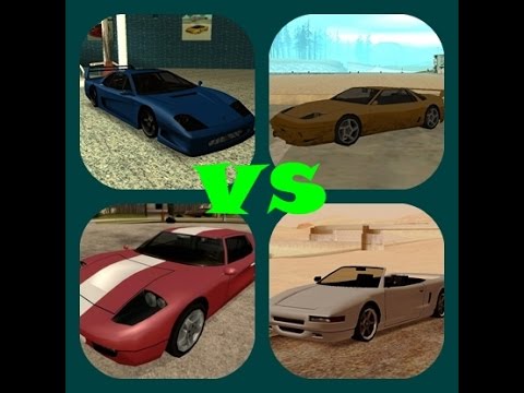 Gta sa - Test de velocidad - Infernus vs Super GT vs Turismo vs Bullet.