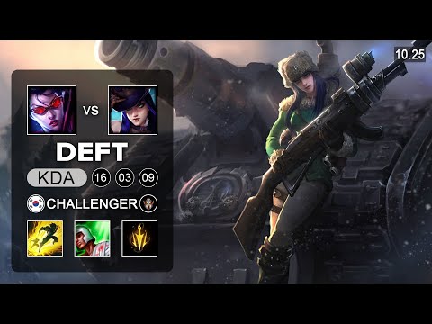 HLE Deft Caitlyn Bot vs Vayne - KR Challenger Patch 10.25