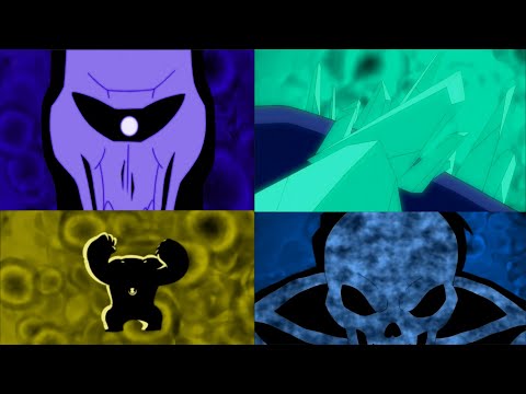 Ben 10 Alien Force Ben's Transformations but background is each one of alien's colors