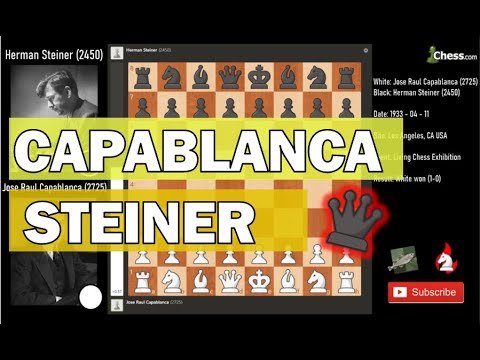 Jose Raul Capablanca vs Herman Steiner analyzed by Stockfish | 1933