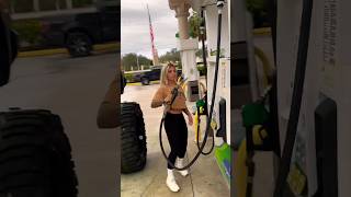 SHE JUST PUT GAS IN MY DIESEL TRUCK…. WTF! 😅😵😳 #liftedtrucks #diesel #shorts