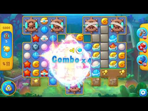 Fishdom 5864 Level - 17 moves - NO BooSTERS