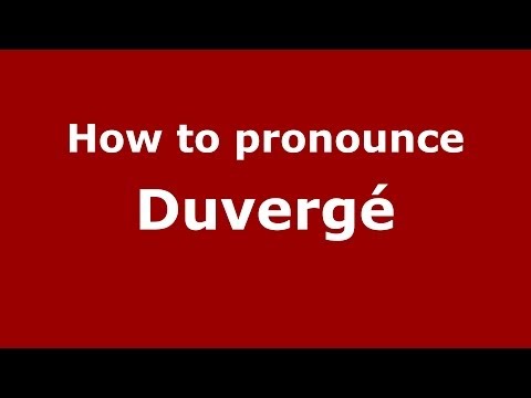 How to pronounce Duvergé (Dominican Republic) - PronounceNames.com