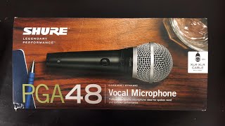 Video thumbnail for SHURE PGA48-XLR-E VOCAL MICROPHONE  ||  UNBOXING AND TESTING by Jed Ph
