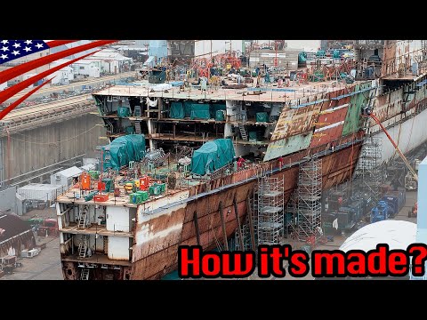 Amazing Aircraft Carrier Building Process / US Navy "CVN-78” Gerald R. Ford - time lapse