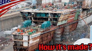 Amazing Aircraft Carrier Building Process / US Navy "CVN-78” Gerald R. Ford - time lapse