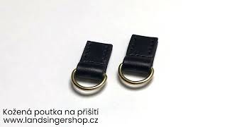 Kožená poutka s Dkroužkem a dírkami na přišití - polotovar