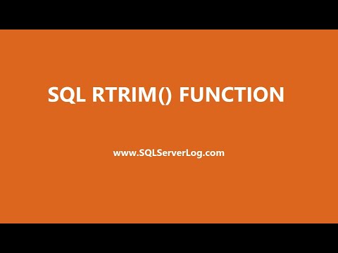 Sql Rtrim Function