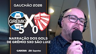 A NARRAÇÃO DE LUCIANINHO PÉRICO EM GRÊMIO 5 X 0 SÃO LUIZ | HAT TRICK DE CARLOS VINÍCIUS | 17/01/2026