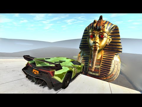 Beamng drive - Open Bridge Crashes over Giant Pharaoh Mask