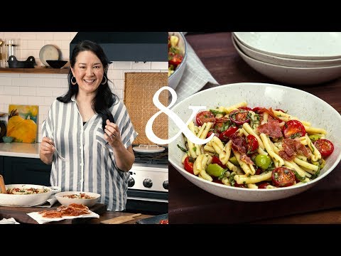 Ann Makes Warm, Garlicky Puttanesca Pasta Salad | F&W Cooks
