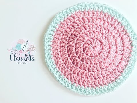 Crocheting in circles / Crocheting in rounds / Crocheting a round cushion / for beginners