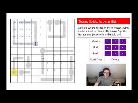 Thermo Sudoku With NO Given Digits - Have A Go! - YouTube