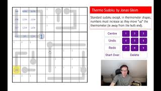 Thermo Sudoku With NO Given Digits - Have A Go!