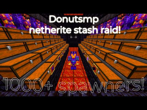 Donut smp netherite stash raid! 1000+ spawners