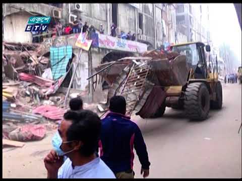 দ্বিতীয় দিনের মতো গুলিস্তানের ফুলবাড়িয়া সুপার মার্কেটে উচ্ছেদ অভিযান