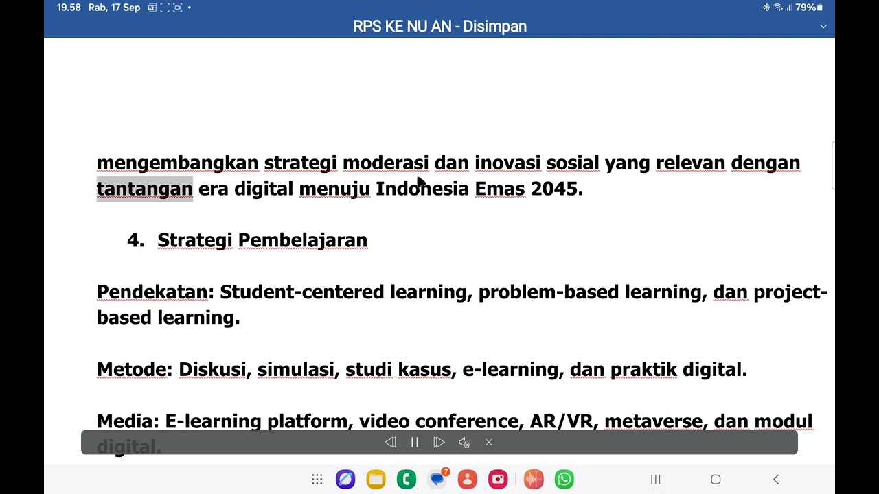 Audio E_Book Rencana Pembelajaran Semester - RPS Ke-NU-an