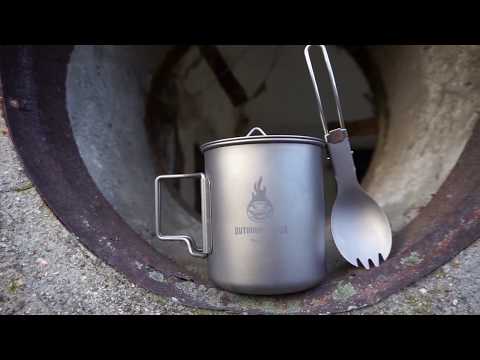 Outdoor Ninja Titan Tasse 420 ml mit Deckel und Göffel