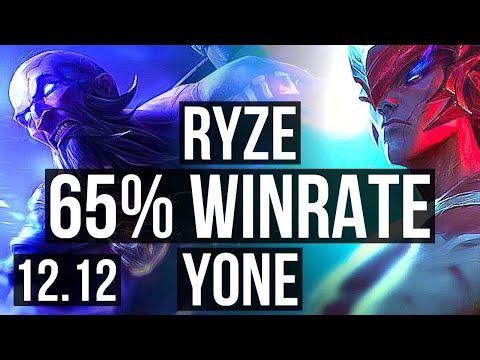 RYZE vs YONE (MID) | 5/0/3, 65% winrate | KR Master | 12.12