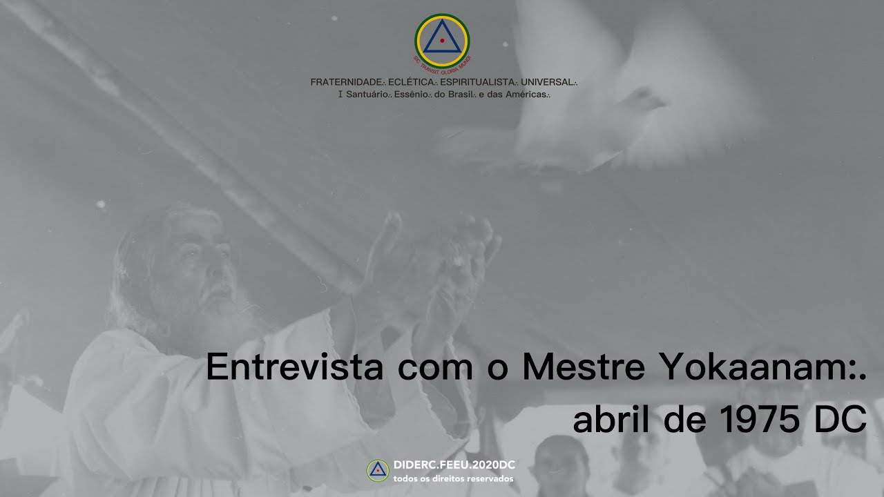 Reportagem com o Mestre Yokaanam:. na Cidade Eclética em abril de 1975 DC.