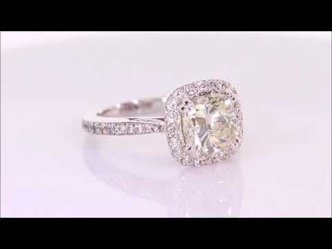 2.55 ctw Diamond Engagement Ring - Cushion Cut I VS2 | BigDiamondsUSA