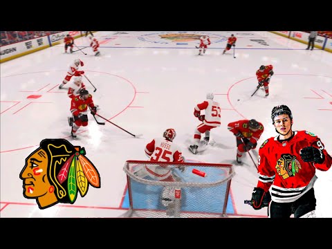 Connor Bedard Scores! Chicago Blackhawks vs Detroit Red Wings! NHL 23! 4K!