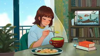 Little Cozy Moments 🍜📖Morning Lofi Music Playlist for A Upbeat Mood ~ beats to relax/study to