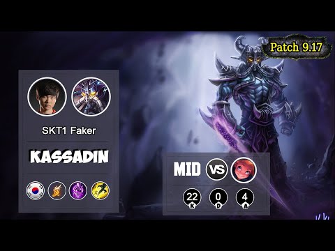 SKT1 FAKER Kassadin MID VS Zoe | LOL | S9 KR Challenger - Full Gameplay